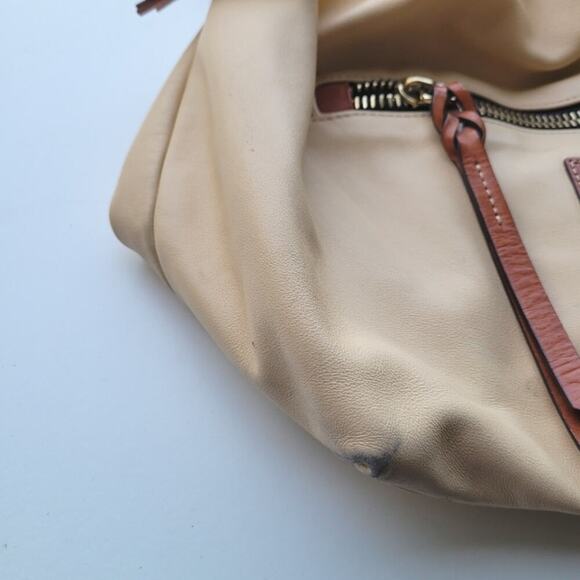 Dooney & Bourke Florentine Large Logan Cream Drawstring Shoulder Bag - Picture 6 of 15